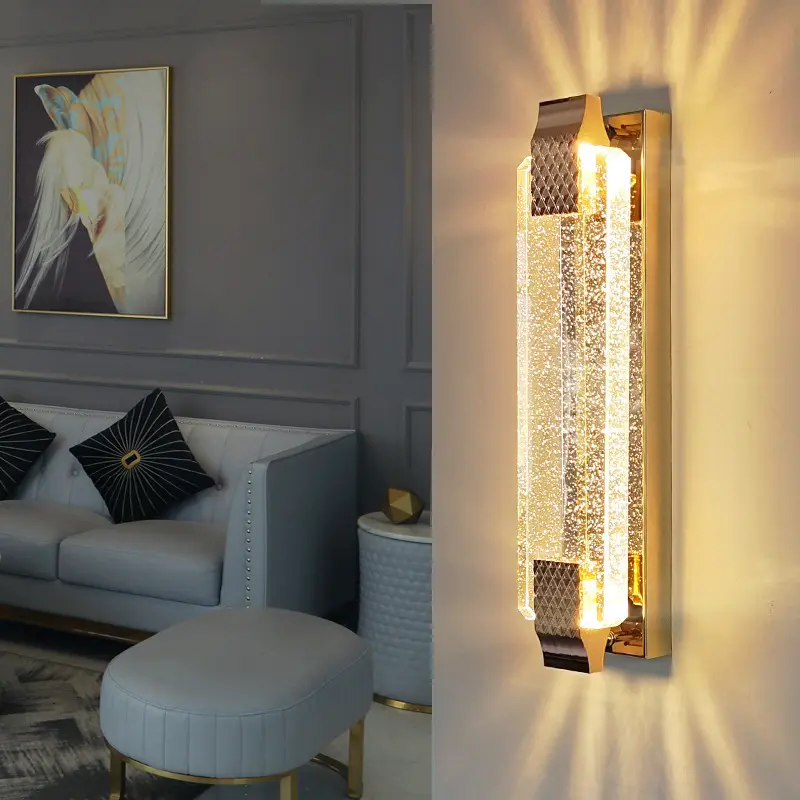 Recém-atualizado Zinc Alloy Crystal Lamp Interior Led Wall Lamp Home Bedroom Corredor Decoração Modern Luxury Led Crystal Wall Light