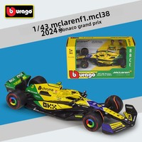 BBURAGO Coche de Carreras de Fórmula Naranja a Escala 1:43, Modelo de Aleación Fundida a Presión, Simulación de Vehículo Estilo F1, Juguete Coleccionable con Control de Fuerza