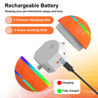 2023 Rechargeable produit pour animaux de compagnie durable led flash lumière mouvement activé chien chat mouvement interactif jouet boule roulante automatique