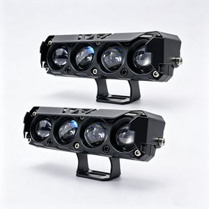 ไฟสปอร์ตไลท์มอเตอร์ไซค์แบบแถวเดียว 4 ดวง  LED สีขาวเหลือง เลนส์สองสี 12V DC ควบคุมด้วยสวิตช์ สำหรับไฟส่องสว่างออฟโรด - Product Image 1