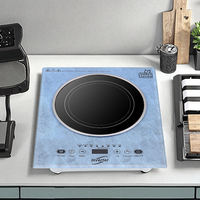 Cuisinière électrique portable à un brûleur à économie d'énergie avec plaque en verre céramique à motif marbré pour usage domestique, plaque à induction
