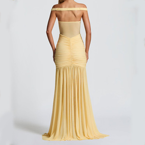 Vestido de Noche Elegante e Informal de Alta Calidad OUDINA, con Hombros Descubiertos, Encaje Irregular, Sin Mangas, <span class=keywords><strong>para</strong></span> Mujer, <span class=keywords><strong>para</strong></span> Fiesta - Product Image 3