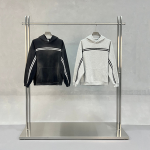 Sweat-shirt à capuche unisexe en <span class=keywords><strong>molleton</strong></span> épais lavé 332G avec bandes contrastantes, coupe oversize, style streetwear pour homme et femme, hiver - Product Image 2