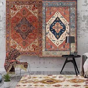 Tapis en cachemire style ethnique rétro américain pour salon, canapé, <span class=keywords><strong>table</strong></span> basse, chambre à coucher marocaine, chevet, fait <span class=keywords><strong>main</strong></span> à la machine, livraison le lendemain - Product Image 2