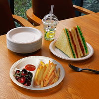 Récipients alimentaires jetables à emporter 3 compartiments biodégradables en plastique pour micro-ondes Emballage de fast-food pour restaurant