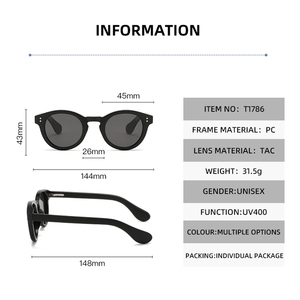 TWOOO T1786 OEM et ODM Nouvelles Lunettes de Soleil Polarisées Rondes Classiques Tendance Unisexe Personnalité Moderne Vente en Gros Usine - Product Image 4