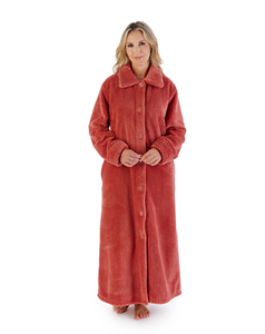 Accappatoio da donna in pile waffle di lusso, casual, 52 pollici, con bottoni, tinta unita, morbido e caldo, invernale, per adulti, ODM - Product Image 6