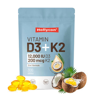 OEM özel etiket kalsiyum emme kemik bağışıklık ve kalp sağlık takviyesi D3 + K2 hindistan cevizi yağı Softgels vitamini destekler - Product Image 1