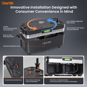 Pompe de drainage de condensation Cleartide 1/30 HP 132 GPH avec <span class=keywords><strong>clapet</strong></span> <span class=keywords><strong>anti</strong></span>-<span class=keywords><strong>retour</strong></span> amovible et tuyauterie pour climatiseur HVAC - Product Image 5