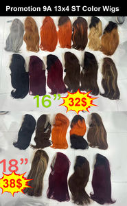 Promotion $32 Letsfly Perruques Bob Lisses Soyeuses Lace Frontal 13x4 en Cheveux Humains Brésiliens Colorés 16 pouces 18 pouces Densité 180% Grade 9A - Product Image 2