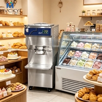 Machine à glace dure verticale 30L pour équipement de crème glacée, congélateur professionnel italien à production en lots avec réglage de la surproduction