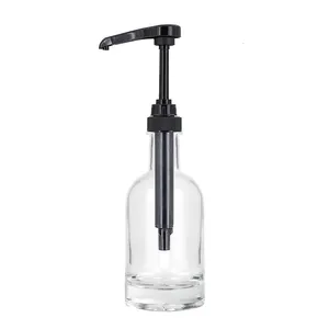 Flint 375ml Nordic Round Glass Soap Suryp Dispenser Bottle with Plastic Pump