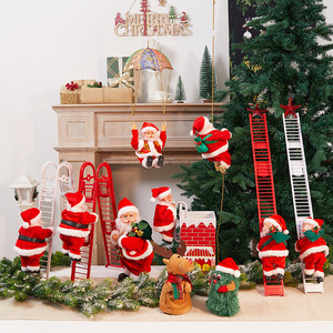 Décorations de Noël pour enfants perles de musique électriques échelle d'escalade jouet créatif père noël poupée cadeau produit - Product Image 2