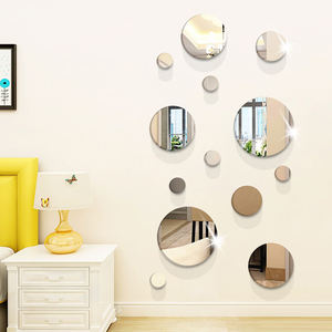 Salon toilette <span class=keywords><strong>miroir</strong></span> circulaire autocollant bricolage auto-adhésif décoration maison créative 3D acrylique <span class=keywords><strong>miroir</strong></span> autocollant - Product Image 2