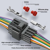 Connecteur étanche automobile 12 broches IP67 en laiton et ABS FW-C-12M/F-B DJ7121Y-2.3-11/21 pour faisceau de câbles Hall pour UHF PCB RF FPC
