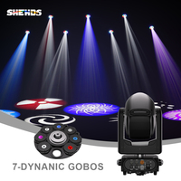 SHEHDS Projecteur LED professionnel DMX512 à tête mobile 3-en-1 Beam Spot Wash RGBW avec Gobo et Prisme pour DJ et Concerts