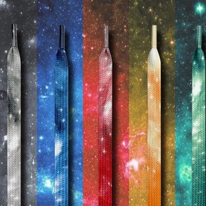 YH hommes <span class=keywords><strong>et</strong></span> femmes AJ1AF1 <span class=keywords><strong>Dunk</strong></span> Owen 1970s Galaxy Star lacets plats mode imprimé Polyester lacets - Product Image 1