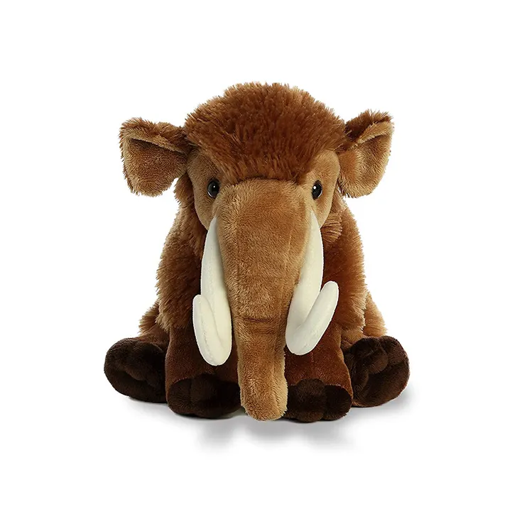 Kustom dipersonalisasi boneka lembut mewah suka diemong Woolly Elephant Mammoth