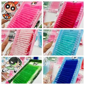 高品質韓国PBTまつげ卸売クラシックボリュームラベルボリューム韓国茶色ミンクまつげエクステンション - Product Image 3