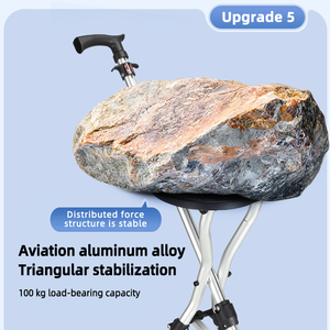 <span class=keywords><strong>Silla</strong></span> <span class=keywords><strong>para</strong></span> caminar, asiento de bastón plegable de aleación de aluminio, altura ajustable, ayuda de movilidad ligera <span class=keywords><strong>para</strong></span> personas mayores y descanso al aire libre - Product Image 6
