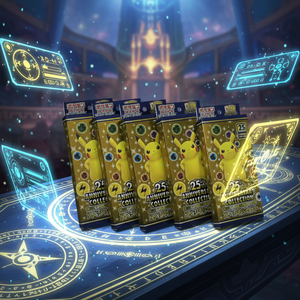 <span class=keywords><strong>Coffret</strong></span> de Cartes Pokémon Personnalisé 25e Anniversaire PTCG Épée et Bouclier – Pack Complémentaire Quotidien à Coins Carrés – Boîte Dorée Chinoise pour 6 - Product Image 4