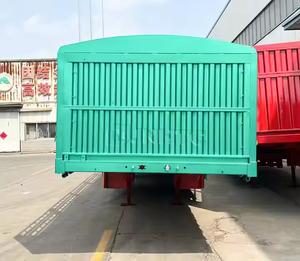ZHONGSHENGTIANQI 2 3 Axle Animal Cría Semi Remolque 150 KG Carga útil Acero Granja Almacén Transporte Diseño de valla lateral duradera - Product Image 5