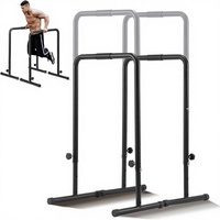 Barres de musculation en acier, capacité de 440 lb, robustes, hauteur réglable, entraînement de fitness, musculation, barres parallèles pour la maison