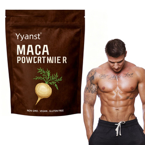 Poudre de racine de maca noire biologique pour hommes, OEM/ODM, végane, sans gluten, favorisant la croissance musculaire, améliorant l'endurance et l'énergie. - Product Image 1