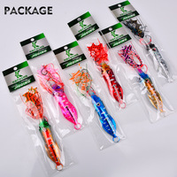 WildTrek Leurre de pêche pour calamar, type jig, lumineux, 40g-200g, avec jupe en silicone nouée à la main et hameçon ultra-affûté