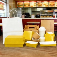 Boîte à emporter personnalisée en carton kraft pour hamburgers, frites et poulet – Emballage rapide pour la restauration rapide