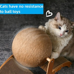 流行的多猫家庭首选猫抓板，采用纸木和剑麻材料，带抓球，适合休息和玩耍 - Product Image 4