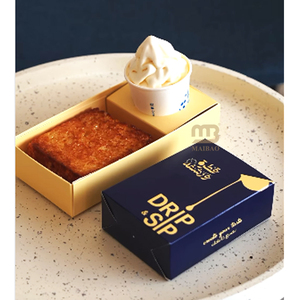Porte-gobelet à café 2 en <span class=keywords><strong>1</strong></span> imprimé personnalisé avec boîte à dessert Boîte à emporter thé de l'après-midi Muffin gâteau pâtisserie avec insertion de tasse Boîte à bonbons - Product Image 2