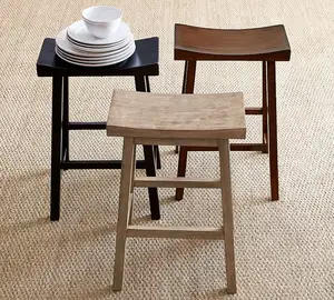 Nordic Modern minimalistisch Hohe Fuß Outdoor-Schritt hölzerne Theke Bar tibetischer Stuhl Hocker für Küche