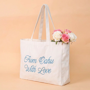 Bolsa de Tela de Algodón Moderna, Ecológica, Personalizada y Bordada, de Gran Capacidad, Resistente, Horizontal, para Compras o Trabajo - Product Image 2