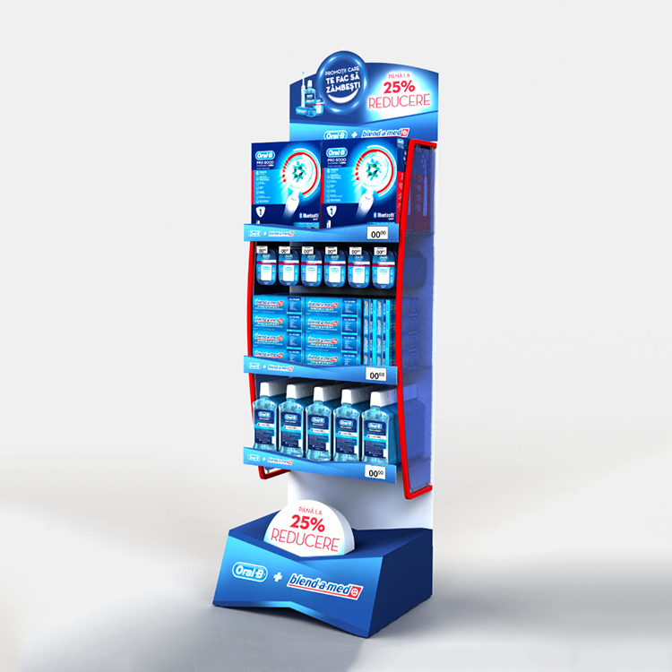 Customized Demountable Metal Pegboard Display Stands Supermarket Display Rack With Hooks for Shavers — view 6
