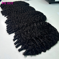 Perruque mi-tête bouclée naturelle en cheveux humains bruts birmans, sans colle, pour femmes noires, facile à porter, pré-épilée, installation facile, perruque mi-tête à retourner