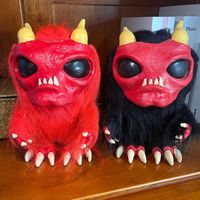 Peluche Alien Cartoonish d'Halloween 20cm, Fait Main, Accessoire d'Horreur, Jouet Décoratif en Coton PP