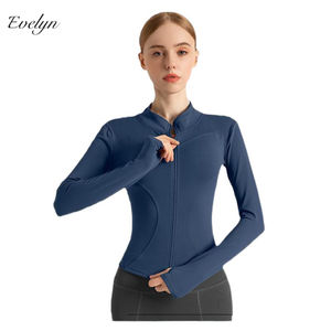 EVELYN OEM ODM High Elastic Quick-Drying Slim Fit Sports Jacket Breathable Stand-Up Collar Yoga Workout <strong>Clothes</strong> for <strong>Adults</strong> - Product Image 2