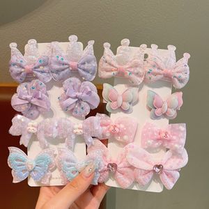 Sequin <b>Bow</b> Butterfly BB Hair <b>Clips</b> Set Cute Princess Barrettes For Girls Kids Hair Accessories - Product Image 1