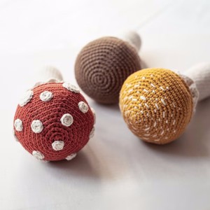 Haute qualité fait à la main jouer nourriture farcie tricot légumes champignon Amigurumi Crochet champignon <span class=keywords><strong>hochet</strong></span> - Product Image 6