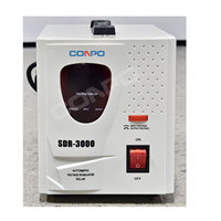 Stabilisateur de tension automatique monophasé SDR-3000VA de type relais/microprocesseur, régulateur AVR 220/230VAC, affichage LED, CE RoHS