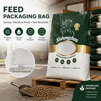 Sacs d'emballage pour aliments pour animaux OEM disponibles, sacs tissés en PP anti-poussière pour l'emballage de l'alimentation animale granulaire