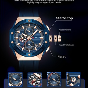 Relojes CURREN 8462 Nuevos para Hombre, Multifuncionales, con Fecha, Resistentes al Agua, Correa de Silicona, Deportivos, Reloj Curren para Hombre - Product Image 5