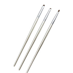 Lot de 3 pinceaux de nail art ultra-fins à poils en nylon et manche métallique, outil de peinture pour liner d'ongles, logo personnalisé OEM ODM, directement de l'usine - Product Image 2
