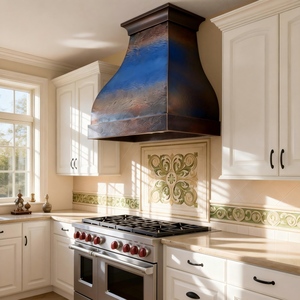 定制建筑钟形铜制抽油烟机，手工制作，壁挂式，适用于别墅和高端住宅厨房 - Product Image 5