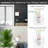 Interruptor de Luz Inteligente ZigBee con Cable Neutro o sin Cable Neutro, Sin Necesidad de Condensador, Compatible con Smart Life/Tuya, 2/3 Vías