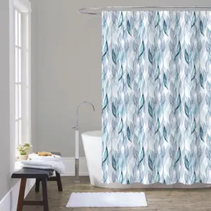 Özel baskılı su geçirmez Polyester plastik banyo duş perdesi