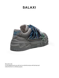 Baskets plateforme épaisses classiques et sportives en cuir véritable, style streetwear, pour la marche, avec amorti - Product Image 5