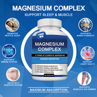 Cápsulas de Complejo de Magnesio 12 en 1 OEM, 1000 mg de Glicinato de Magnesio, Citrato, Malato, Taurato, Suplemento Quelado para Apoyo Energético