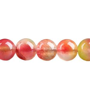 Jiuruiya ลูกปัดทรงพลอยคาลซิโดนีทรงกลมขัดเงาทรงหลวมทำจากคริสตัลสีแดงแตงโมอุปกรณ์เครื่องประดับ DIY กึ่งสำเร็จรูปเครื่องประดับจากโรงงานขายตรง - Product Image 5